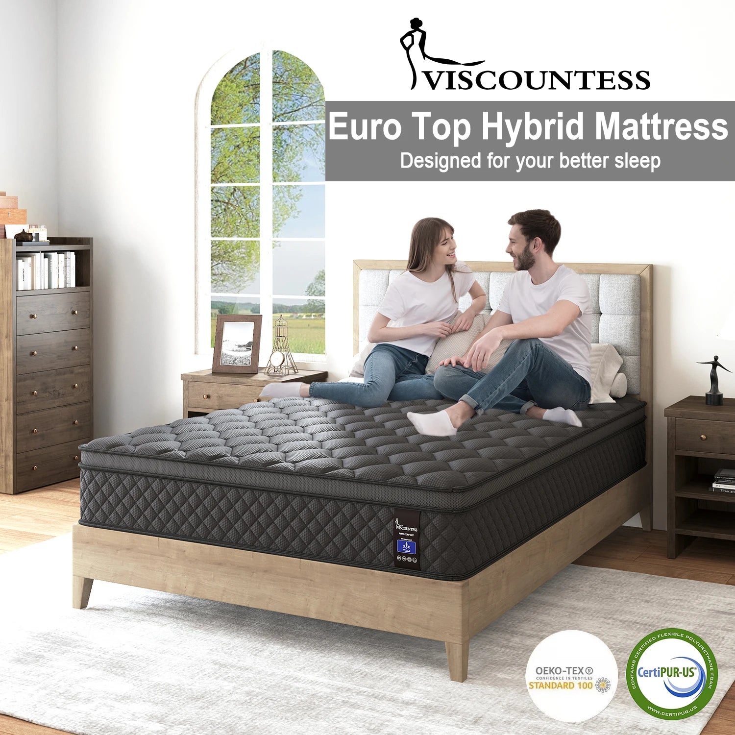 Mattress Euro Top Memory Foam Bed Queen Double King Single 30cm
