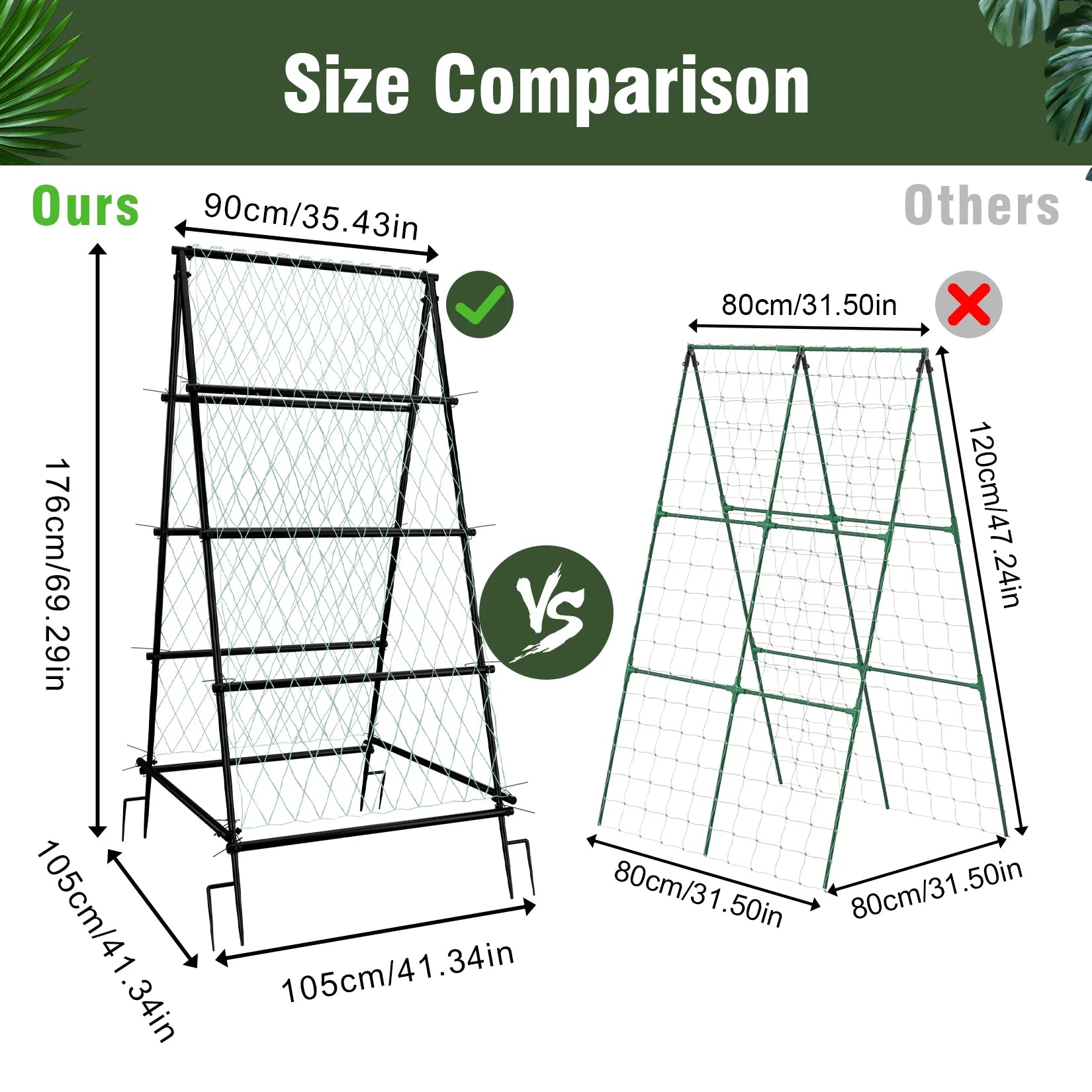 Cucumber Trellis for Garden Vegetable Trellis,U-Shaped Metal Garden Trellis Arch Plant Grow Support Frame for Climbing