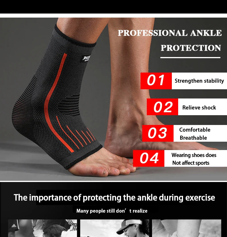 JINGBA SUPPORT 1 PCS 3D Compression Nylon Strap Belt Ankle Protector