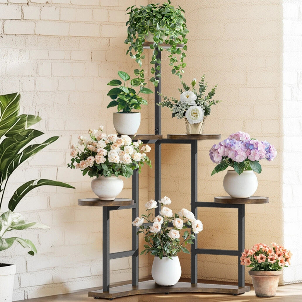 Wisfor Corner Plant Stand Indoor, 6 Tiered Plant Shelf Flower Stand, Tall Multiple Potted Plant Holder Rack Planter Organizer