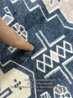 VIKAMA Modern Living Room Carpet Blue And White Gradient Texture Short Pile Anti Slip Easy To Clean Living Room Bedroom Carpet