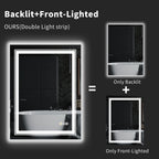 20x28 Inch Led  Rectangle Mirror for Bathroom with Front Light and Backlit Anti Fog Function Wall Backlit Decor Vanity Mirrors