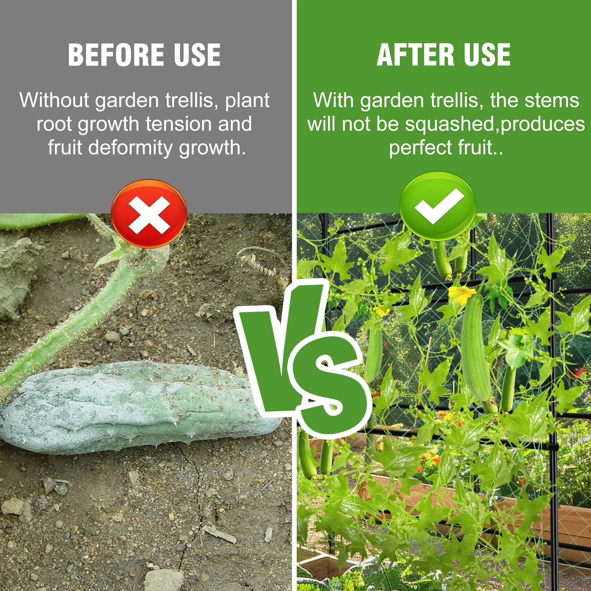 Cucumber Trellis for Garden Vegetable Trellis,U-Shaped Metal Garden Trellis Arch Plant Grow Support Frame for Climbing