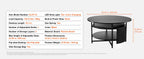 VEVOR Lift Top Coffee Table Round Rectangle Table with Extra Storage Pockets Pop Up & Flipable Coffee Table for Living Room