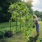 Cucumber Trellis for Garden Vegetable Trellis,U-Shaped Metal Garden Trellis Arch Plant Grow Support Frame for Climbing