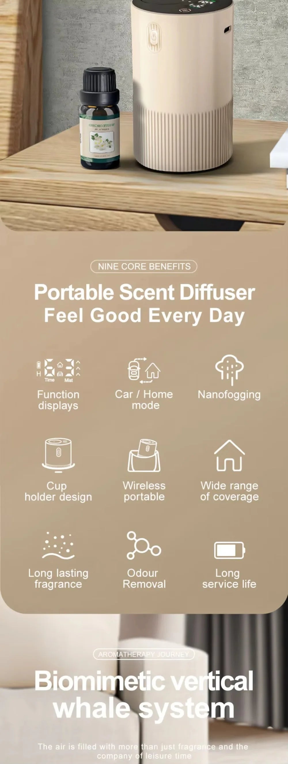 Portable Essential Oil Diffuser Rechargeable