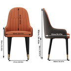 Faux Leather Dining Chair Set of 2, Mid-Century Upholstered Bar Chair with Solid Wood Legs for Pub Coffee Home, Kitchen Room