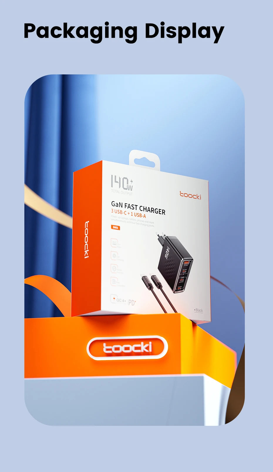 Toocki 140W GaN Charger Fast USB C Charger