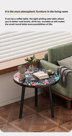 Mandala Coffee Table Removable Mini Desk Wooden Coffee Side Table Living Room Furniture Sofa Bedside Round Table Bedroom Home