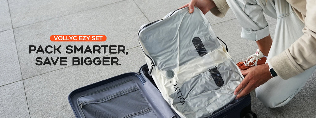 FLEXTAIL X VOLLYC EZYPACK - 25L Vacuum Storage Bag, Reusable Clothing Storage Bag, Travel Backpack Luggage Bag, 85% Compression