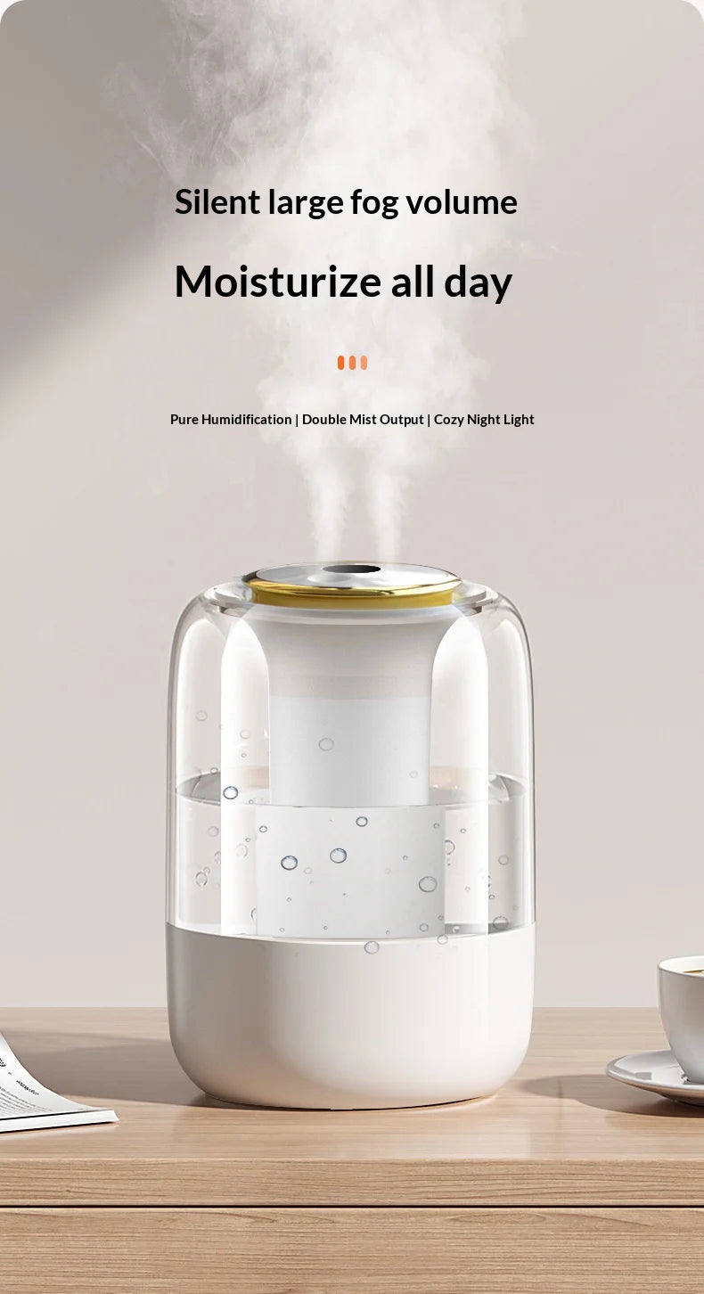 HOMEFISH 2025 New Model Air Humidifier for Home Use, Quiet Bedroom Large Spray for Pregnant Women and Babies, Indoor Humidifier