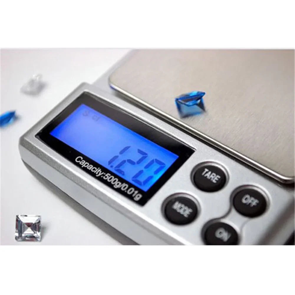 500gx0.01g Mini Digital Pocket Scales LCD Display Electronic Scales High Precision for Jewelry/Gemstones/Precious Metals/Coins