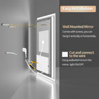 32 X 32 Inch LED Lighted Bathroom Mirror for Bathroom Wall Mounted Lighted Vanity Mirror Dimmable White Anti-Fog Vanity