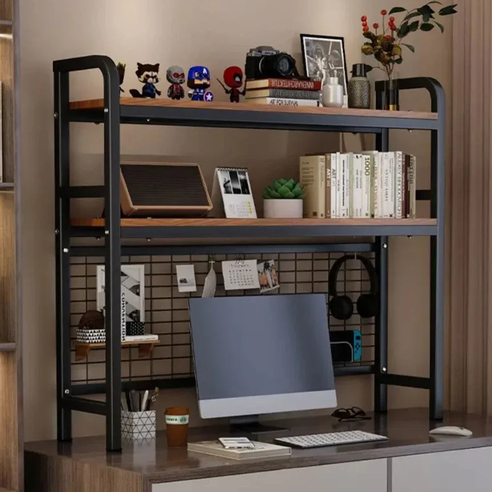 Desktop Multi-Layer Wrought Iron Shelf Bookcase