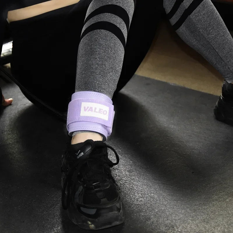 Leather Fitness Ankle Straps Adjustable Cuffs Gym