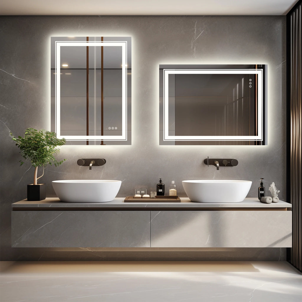 20x28 Inch Led  Rectangle Mirror for Bathroom with Front Light and Backlit Anti Fog Function Wall Backlit Decor Vanity Mirrors