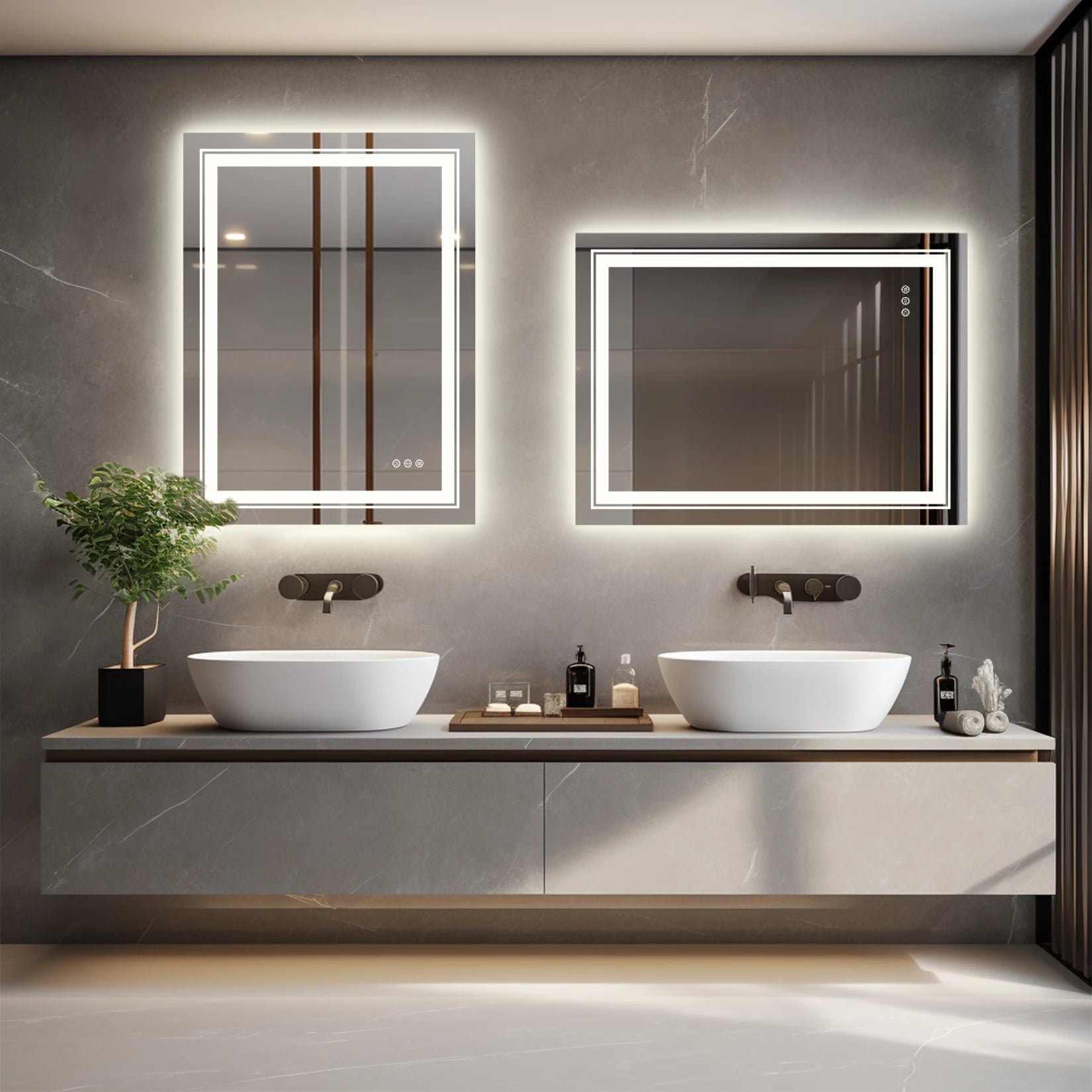 20x28 Inch Led  Rectangle Mirror for Bathroom with Front Light and Backlit Anti Fog Function Wall Backlit Decor Vanity Mirrors