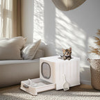 Bingopaw XL Cat Litter Box with Lid Enclosed Cat Potty Top Entry Anti-Splashing Cat Toilet Easy to Clean with Cat Litter Scoop