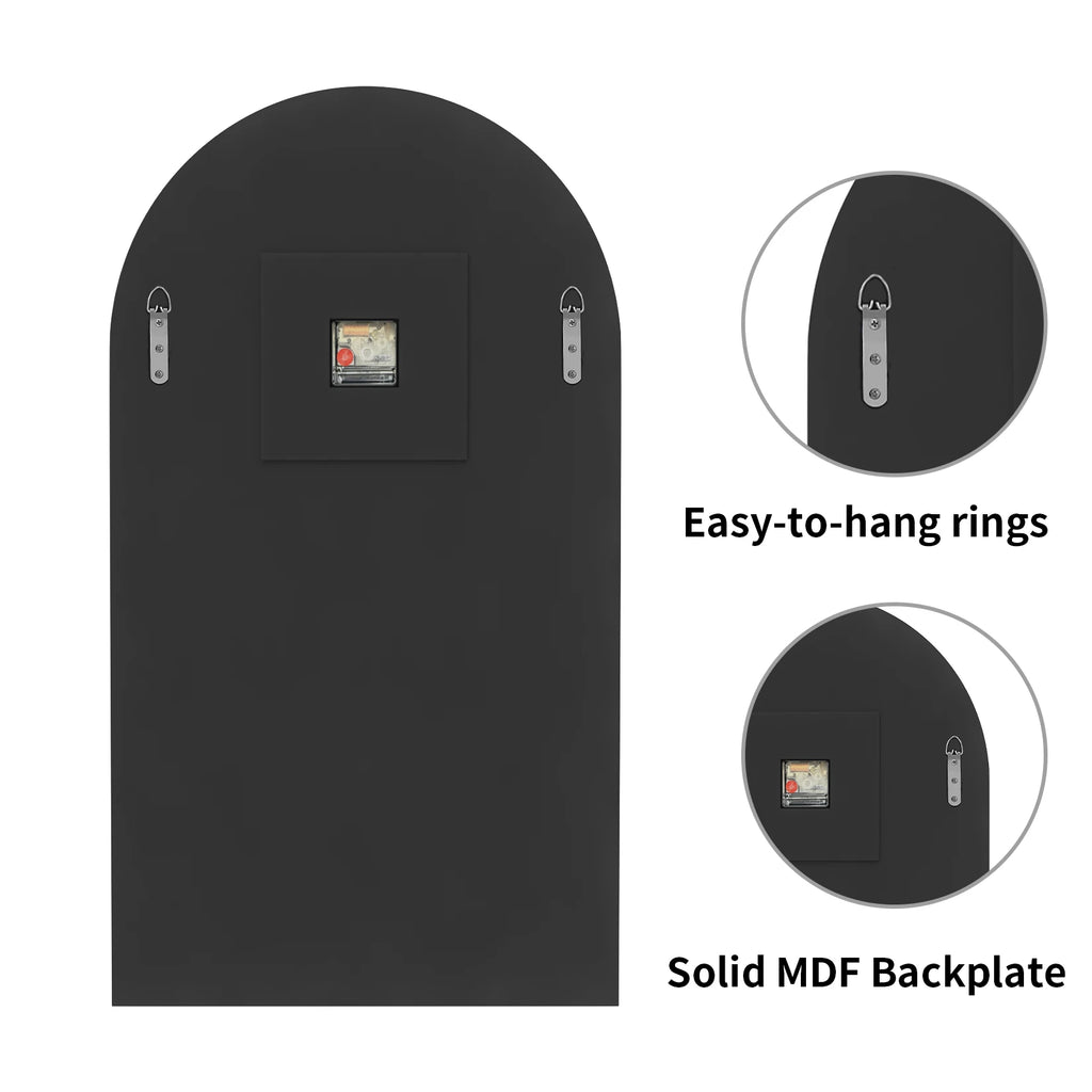 Wisfor Wall Decorative Mirrors Arched Brown Tinted Glass Wall Mounted Clock for Home,Hotel,Living Room,Dining Room,Bedroom Walls