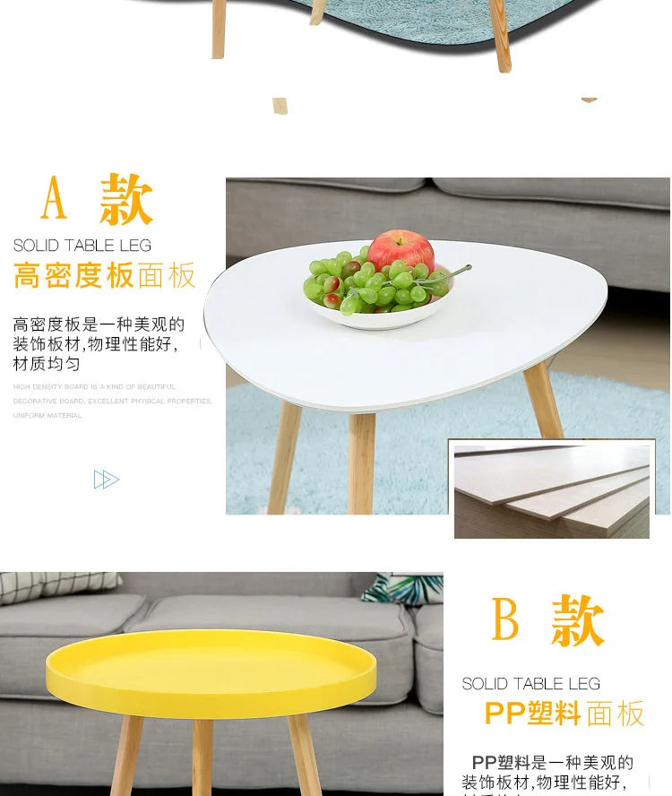 Mumucc Yellow Coffee Table,Bedside Desk,White Nordic Modern Minimalist
