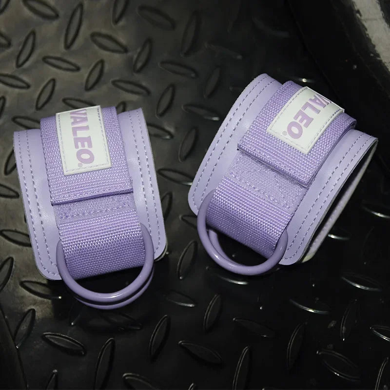 Leather Fitness Ankle Straps Adjustable Cuffs Gym
