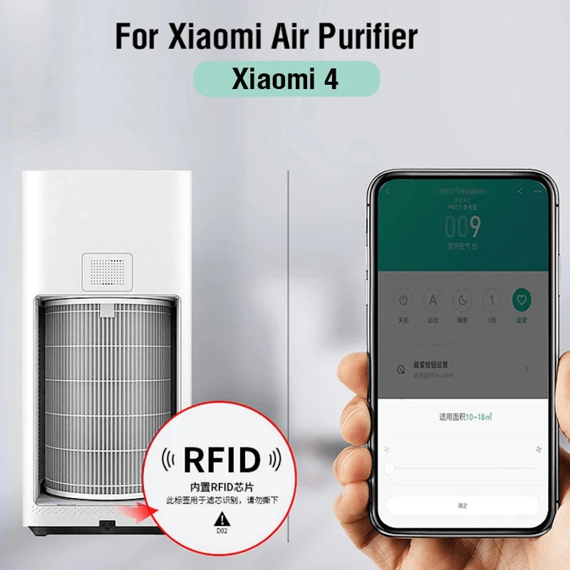 PM2.5 Xiaomi Hepa Filter 4 Xiaomi Activated Carbon Filter 4 For Xiaomi Air Purifier 4 Xiaomi H13 4 Filter