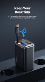Toocki 67W GaN USB C Charger With Retractable Type C Cable