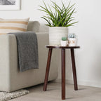 Set of 2 Wood Plant Stand Mid Century Side Table 16.5’’ Tall Round Side End Table Flower Pot Holder Home Decor