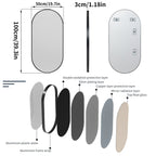 Black Oval Mirror, 20x40"Oval Black Mirror Metal Frame for Bathroom, Entryway, Living Room Vertical & Horizontal Hang