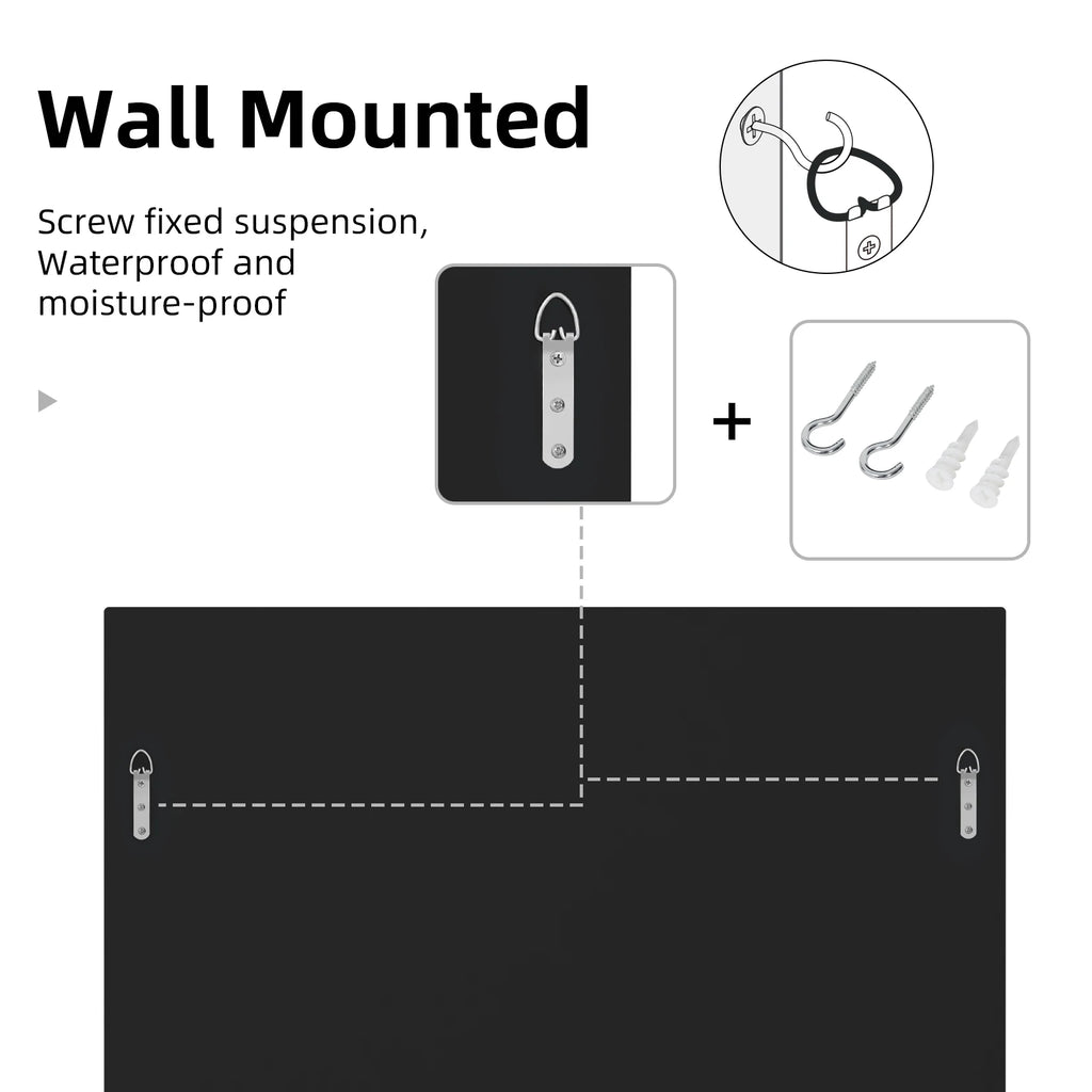 60*60cm Square Living Room Decor Mirror, HD Glass Wall Mounted Mirror with Golden Rim Edge for entryway,Bedroom, Home Wall Decor