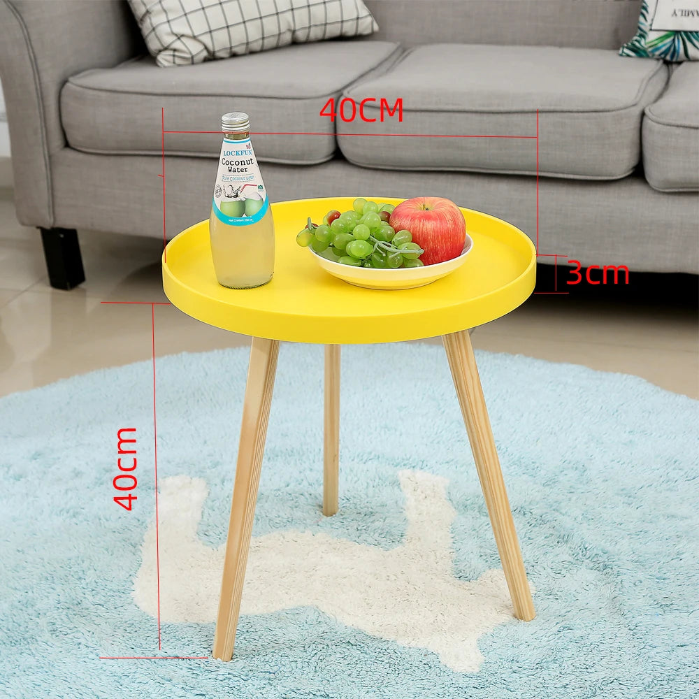 Mumucc Yellow Coffee Table,Bedside Desk,White Nordic Modern Minimalist