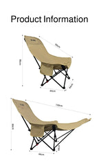 Outdoor Portable Camping Recliner Foldable Nap Beach Chair with Leg Support