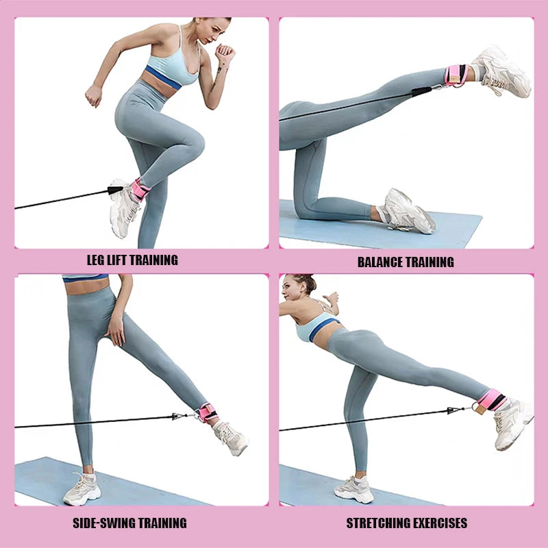 Ankle Straps Resistance Bands Set Fitness Workout Exercise