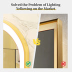 Large LED Oval Bathroom Mirror with Stepless Dimmable Lighted Vanity Mirror for Wall Mounted Vanity with Frame Anti-Fog Memory