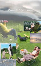 Outdoor Portable Camping Recliner Foldable Nap Beach Chair with Leg Support