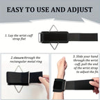 Wrist Cuffs for Cable Machine, Adjustable Neoprene Padding