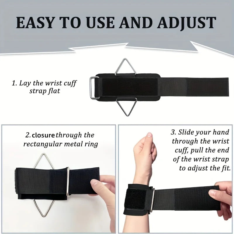 Wrist Cuffs for Cable Machine, Adjustable Neoprene Padding