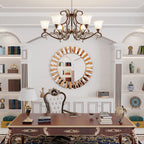 Decorative Mirrors Round Sunburst Wall Mirror Beveled Edge Glass Bathroom Vanity Mirror Hanging Accent Mirrors for Living Room