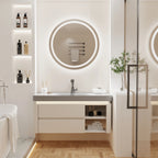 600mm LED Round Wall Mounted Vanity Mirror with Demister Pad Smart Touch Sensor Memory Function Backlit Front Lighted 3 Colors