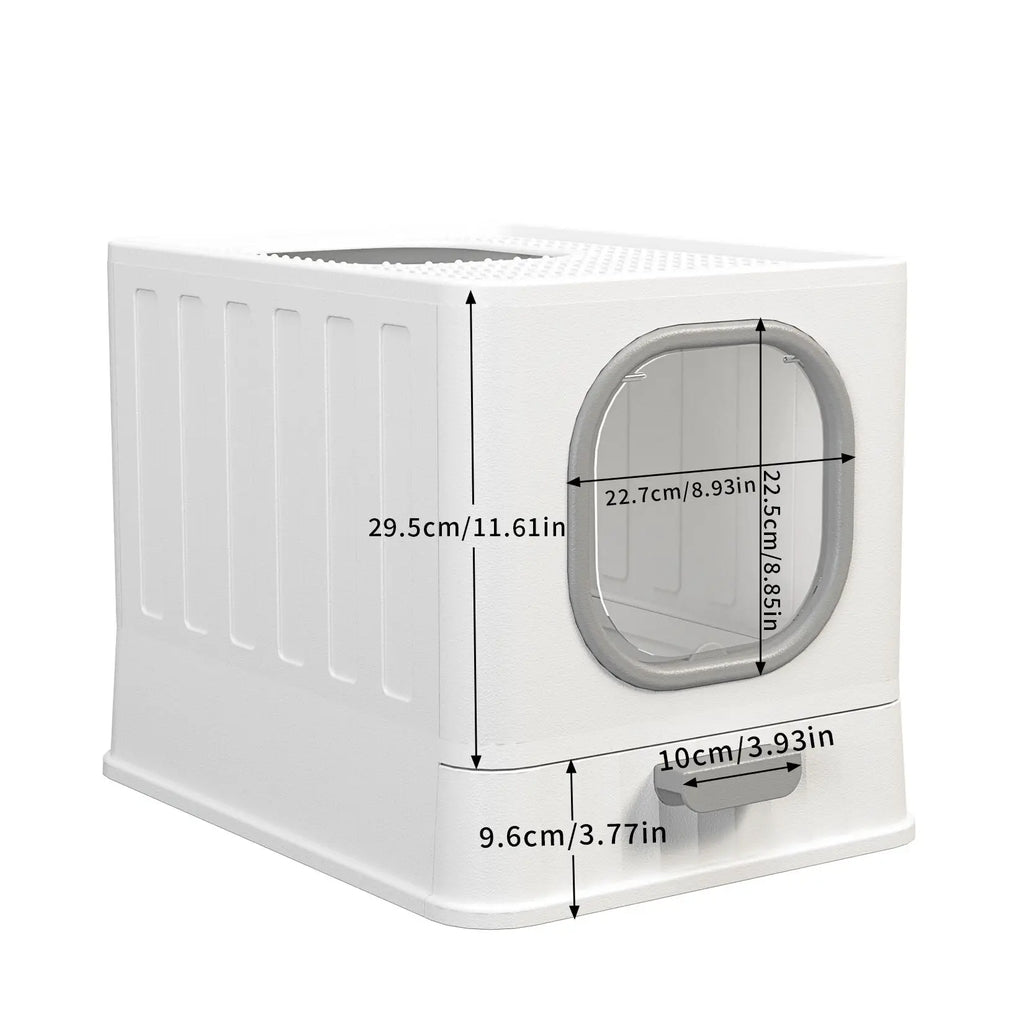 Bingopaw XL Cat Litter Box with Lid Enclosed Cat Potty Top Entry Anti-Splashing Cat Toilet Easy to Clean with Cat Litter Scoop