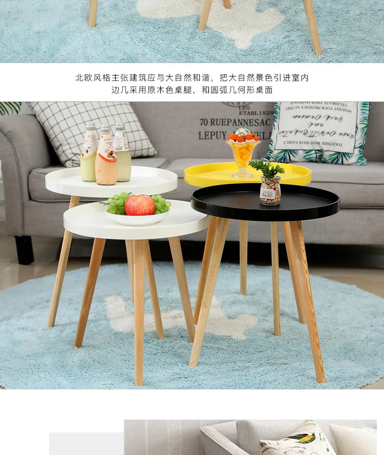 Mumucc Yellow Coffee Table,Bedside Desk,White Nordic Modern Minimalist