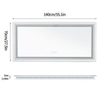 55x28 Inch Dimmable Large Rectangular LED Lighted Bathroom Mirror Wall Mounted Vanity Backlit Mirror with Touch 3 Colors Switch