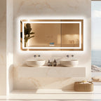 Wisfor 48x24 LED Bathroom Mirror with Dual Lights, Anti-Fog, Bluetooth Speaker, 3 Colors Temperature & Dimmable, Lighted Mirrors