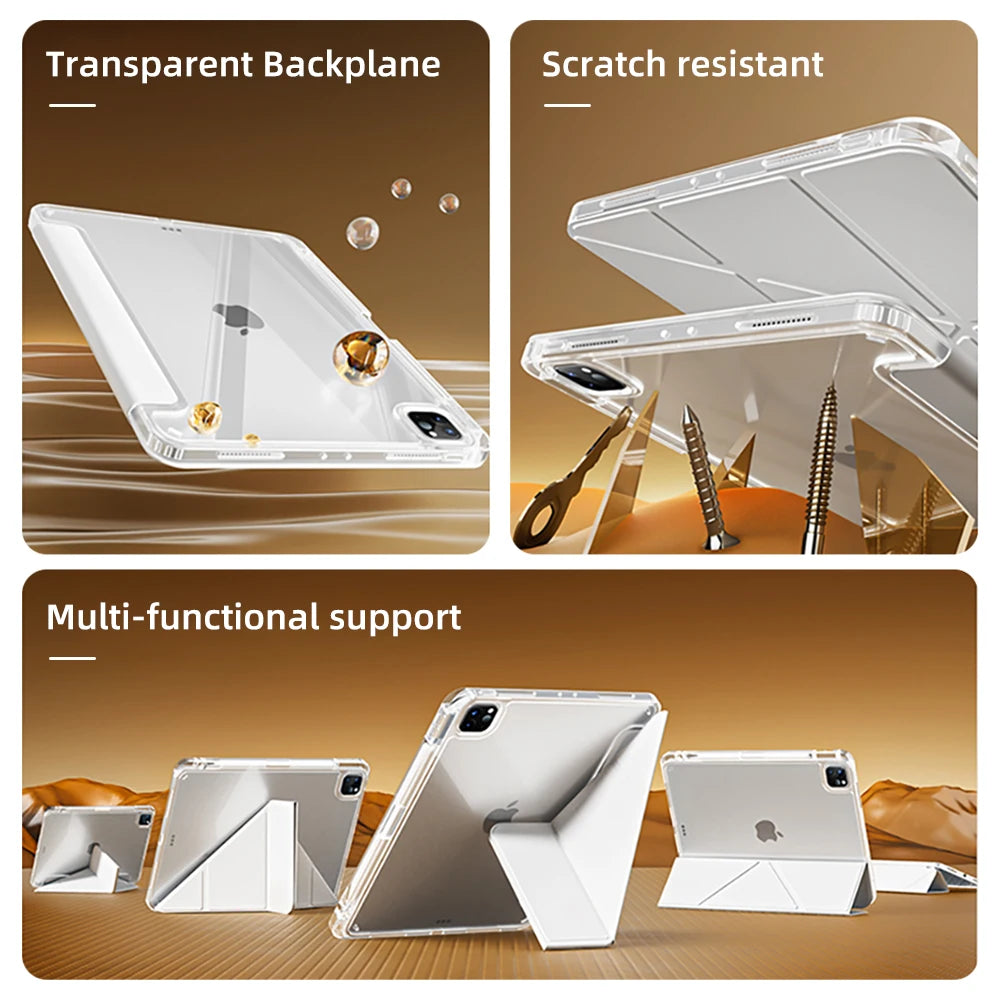For iPad iPad Air11 13 M4 M3 M2 A16 2025 Air 4/5/6th iPad Pro11 13 12.9 10th Gen 7/8/9th 10.9 10.5 10.2 9.7 Y Fold Magnetic Case