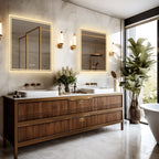 32 X 32 Inch LED Lighted Bathroom Mirror for Bathroom Wall Mounted Lighted Vanity Mirror Dimmable White Anti-Fog Vanity