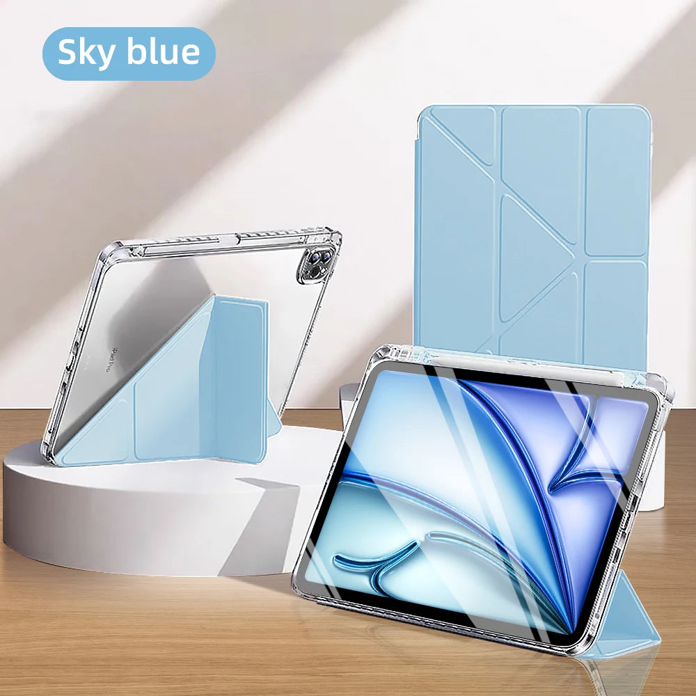 For iPad iPad Air11 13 M4 M3 M2 A16 2025 Air 4/5/6th iPad Pro11 13 12.9 10th Gen 7/8/9th 10.9 10.5 10.2 9.7 Y Fold Magnetic Case
