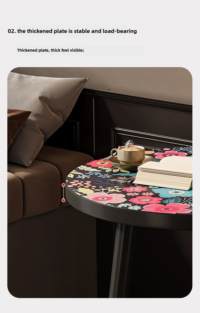 Mandala Coffee Table Removable Mini Desk Wooden Coffee Side Table Living Room Furniture Sofa Bedside Round Table Bedroom Home