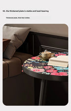 Mandala Coffee Table Removable Mini Desk Wooden Coffee Side Table Living Room Furniture Sofa Bedside Round Table Bedroom Home