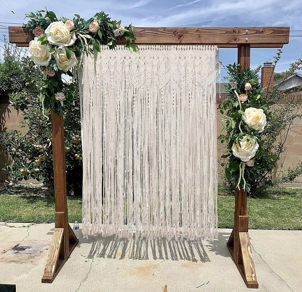 Macrame Curtain Wall Hanging Handmade Boho Curtains for Wedding Backdrop Arch Closet Room Divider Boho Wall Decor