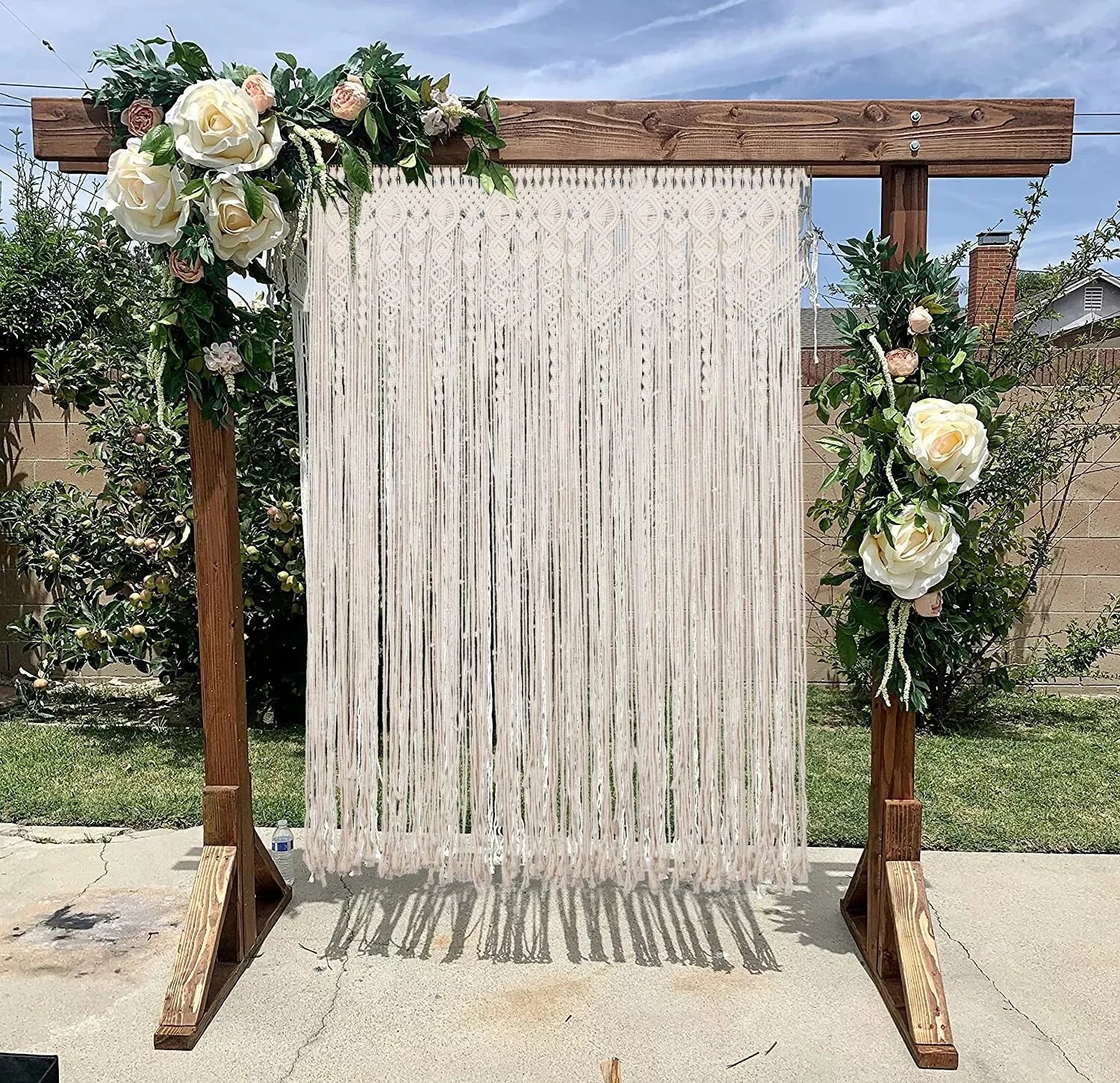 Macrame Curtain Wall Hanging Handmade Boho Curtains for Wedding Backdrop Arch Closet Room Divider Boho Wall Decor